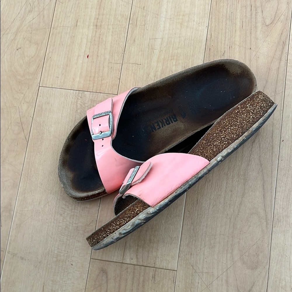 Birkenstock Glossy Pink Slide Sandals 38 - Picture 6 of 12